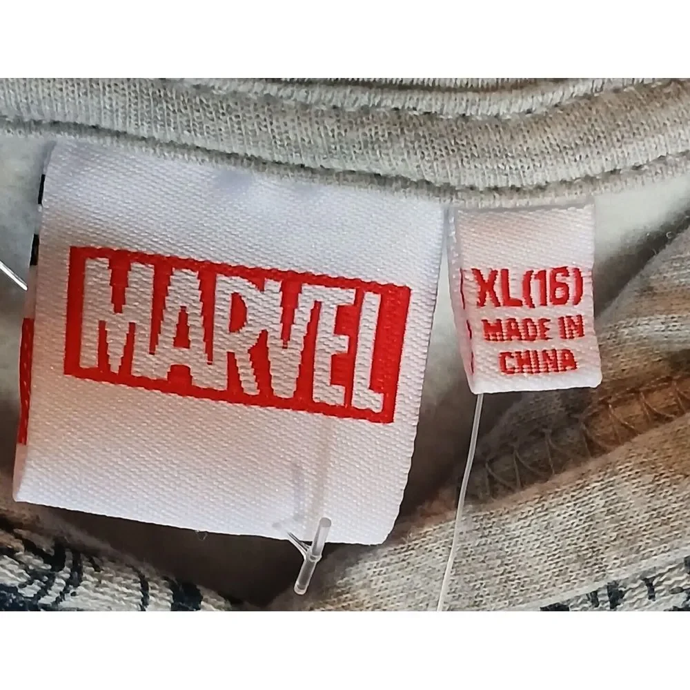 Marvel Legends Boy's Size XL(16)‎ Youth Pullover Hoodie Sweatshirt Gray & Navy
